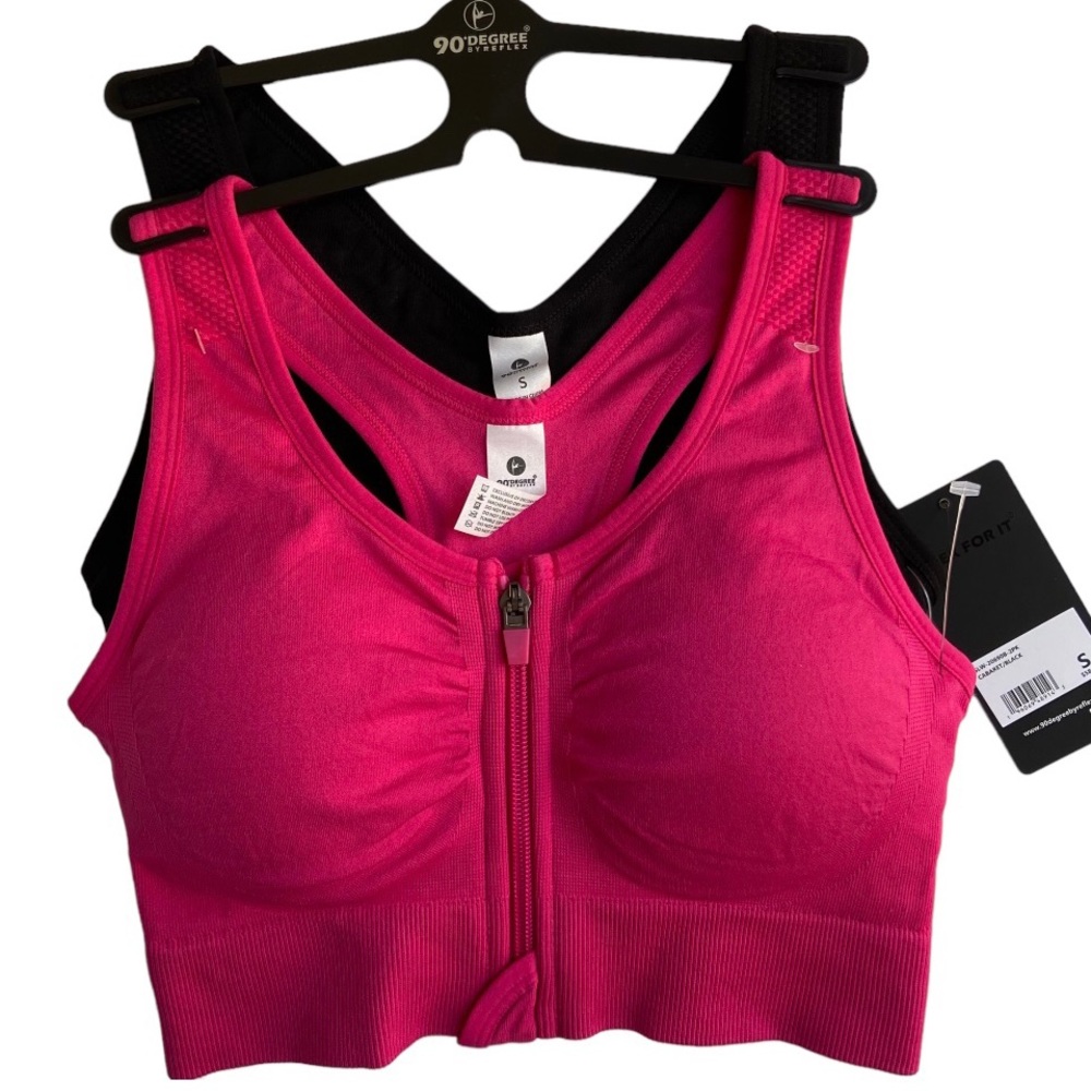 90 Degree by Reflex Sports Bra | Front Zipper | Size S .